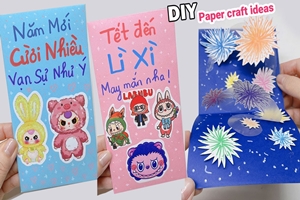 DIY paper craft ideas- Lucky money ideas- Làm Bao lì xì tết